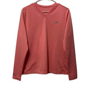Adidas Pink Textured Long Sleeve Top